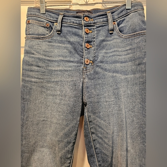 J. Crew Mercantile Size 28• High Rise 11.5" Skinny Button Fly Jeans Raw Step Hem - Picture 3 of 10